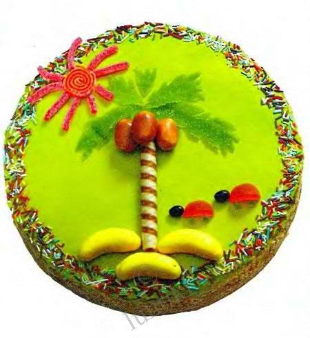 Фантазии из сладостей Пальмочка - украшаем торт к детскому празднику